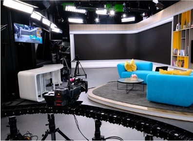 Studio, jossa käytössä on Panasonicin kameroita.