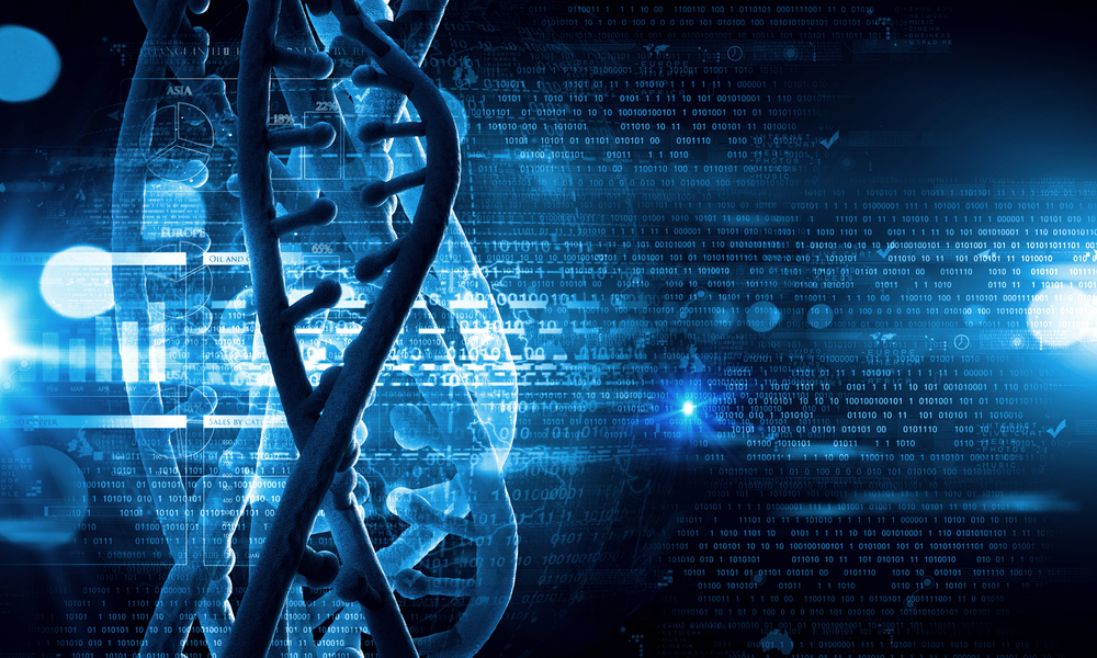 DNA valaistuna futuristisessa taustassa Kuva: Shutterstock